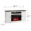 mirrored tv stand with fireplace