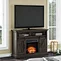 tv stand with fireplace nearby