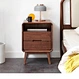 wooden bedside table