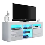Floating tv stand with led lights both fashionable and futuristic, solid wood creates a large space with high cost-effectiveness, which is very practical. Every detail showcases unique quality