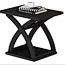 This black coffee table showcases modern texture with its tone (solemn hue). Made of selected panels, it features a smooth surface. The rectangular tabletop with clean lines exudes simplicity and elegance. With a stable base, it holds tea sets and books,