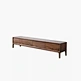 Crafted from high-quality solid wood, this TV stand showcases natural, rustic wood grain patterns. With a sturdy frame and multi-layer storage, it combines functionality and a touch of nature, elevating your living room’s aesthetic.