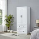 Modern Custom Small Design Single 2 Door White Baby Kids Latest Cabinet With Dressing Table Living Room Bedroom Wooden Wardrobes