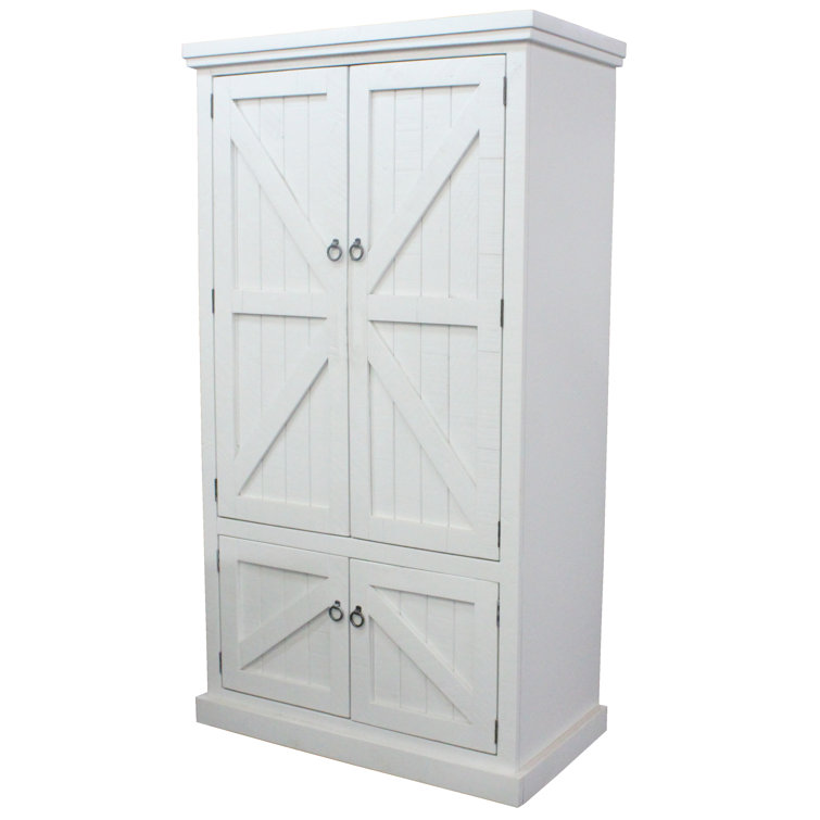 Wooden wardrobe with drawers in modern bedroom