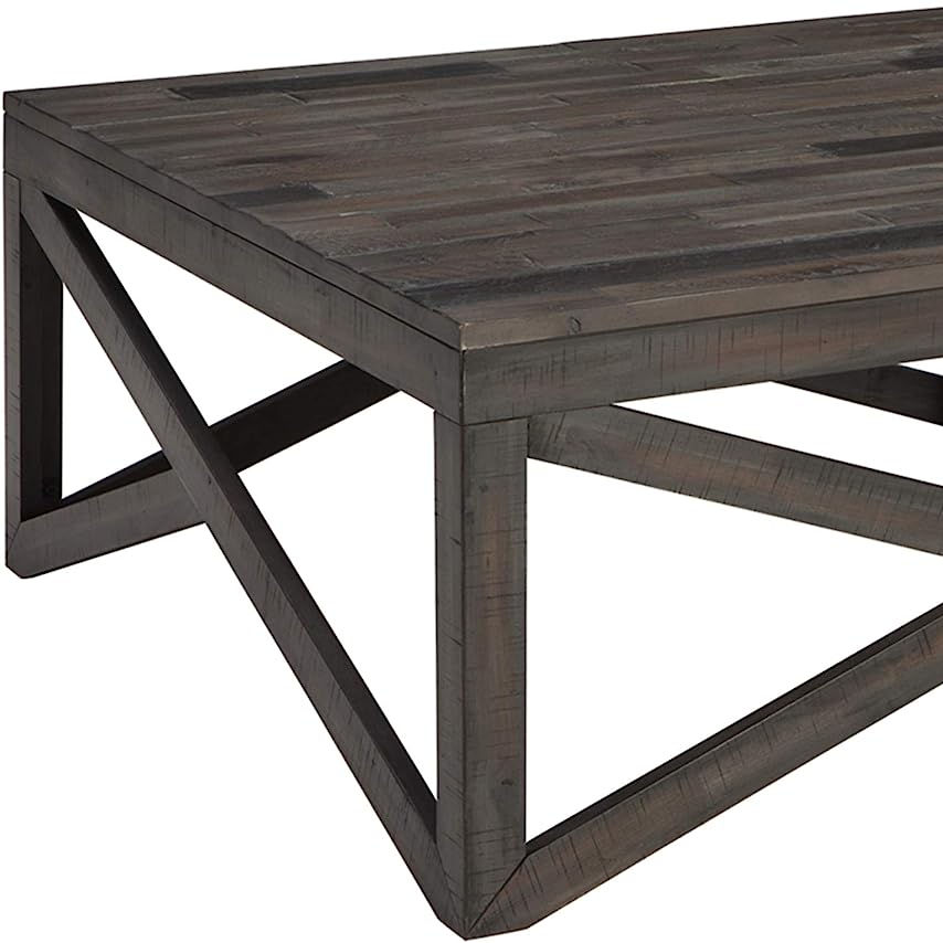 Vintage solid wood veneer coffee table distressed finish