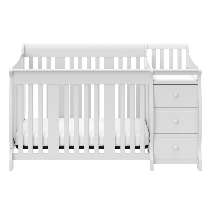 Crib in commercial nursery setting