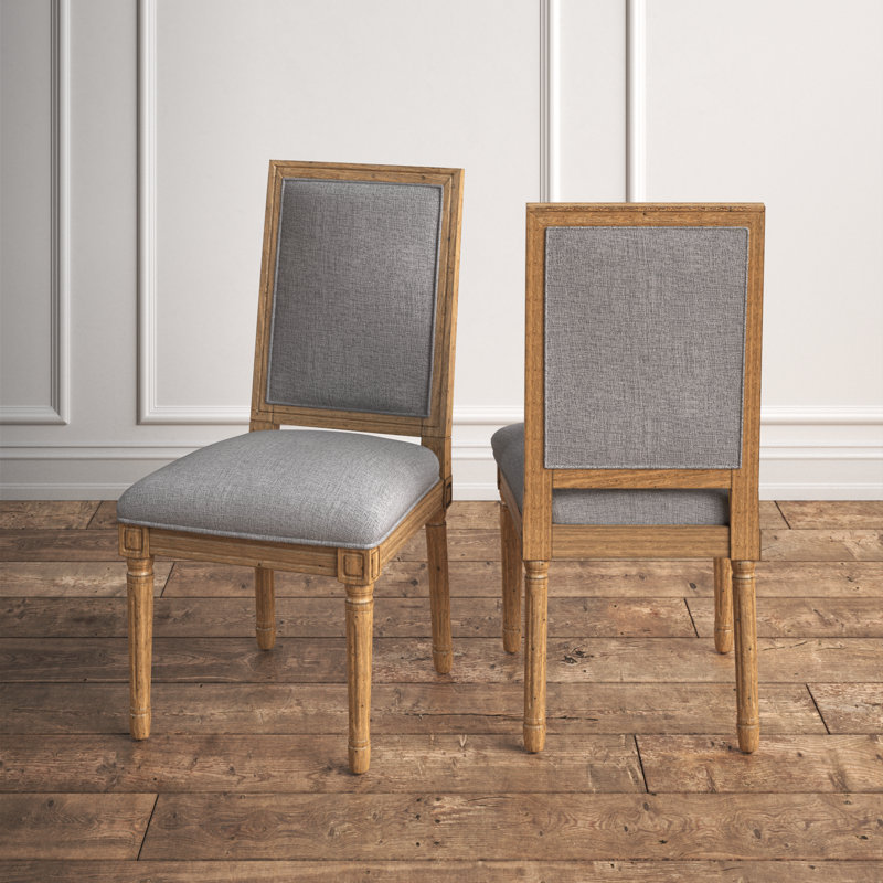 Scandinavian dining chair with linen fabric