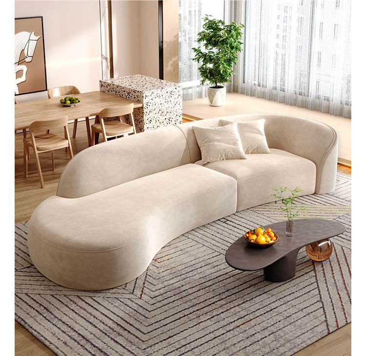 Modern Curved Fabric Sofa