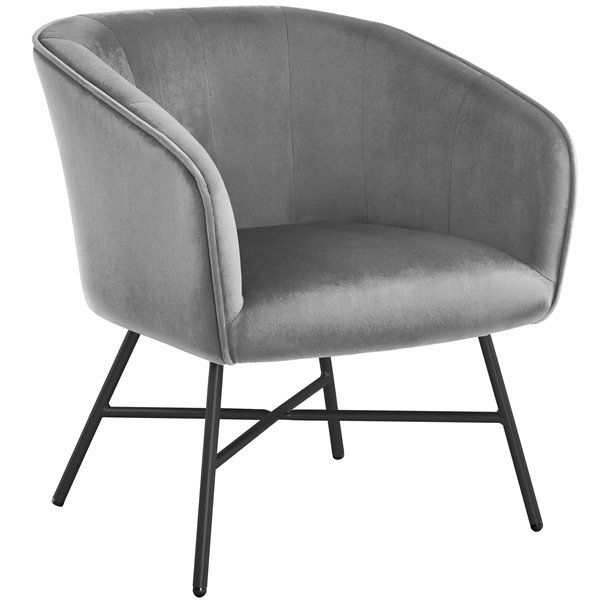 Grey modern accent chair in living room