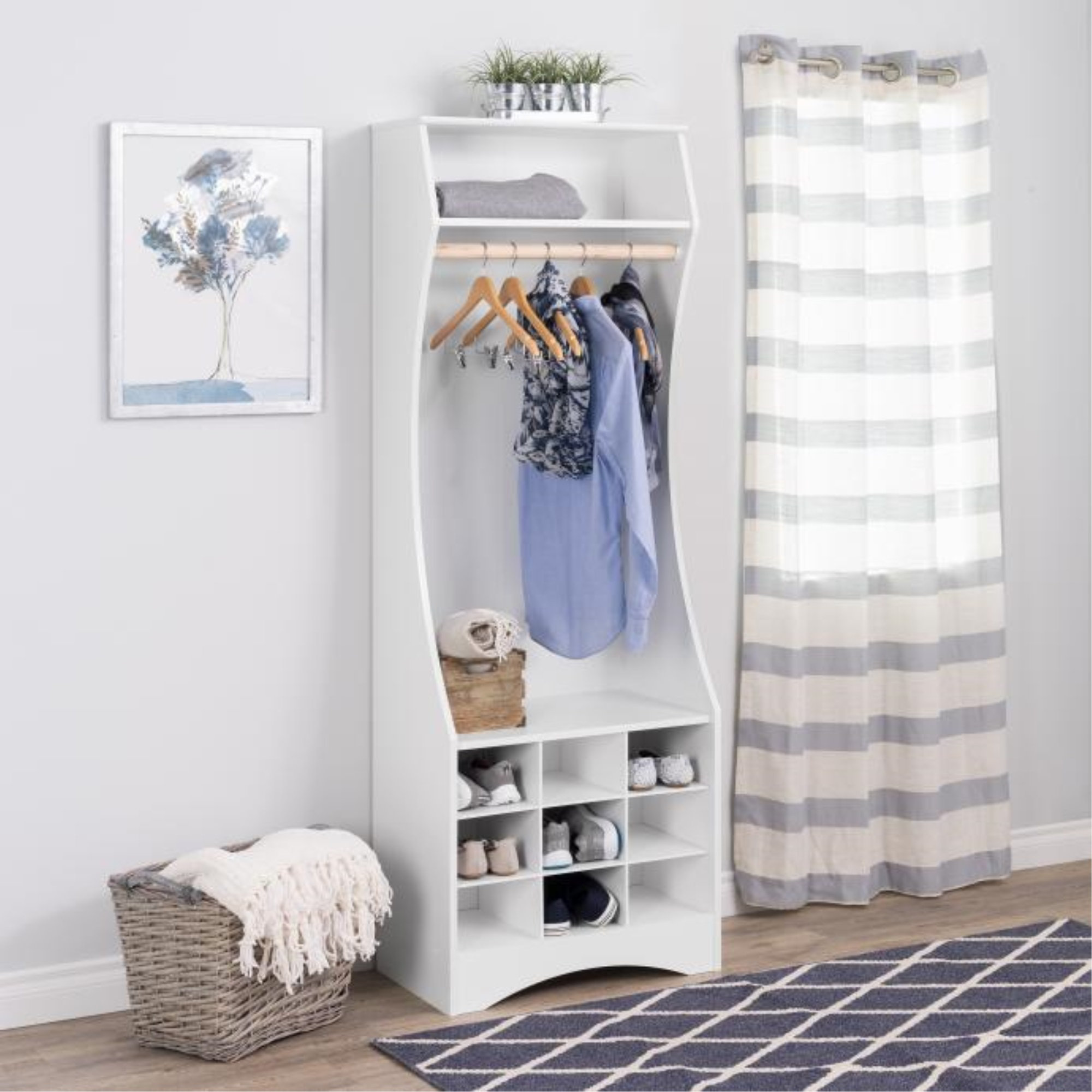 White oak wardrobe in modern interior