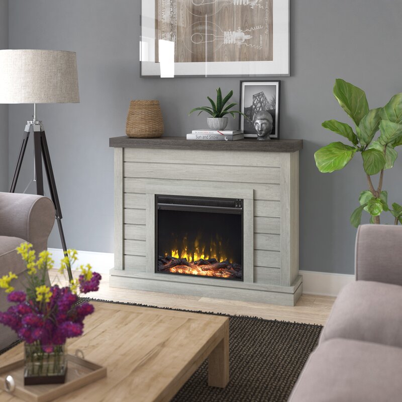 Fireplace in modern living room setting