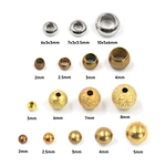 Stainless Steel Raw Brass Round Spacer Beads with Holes