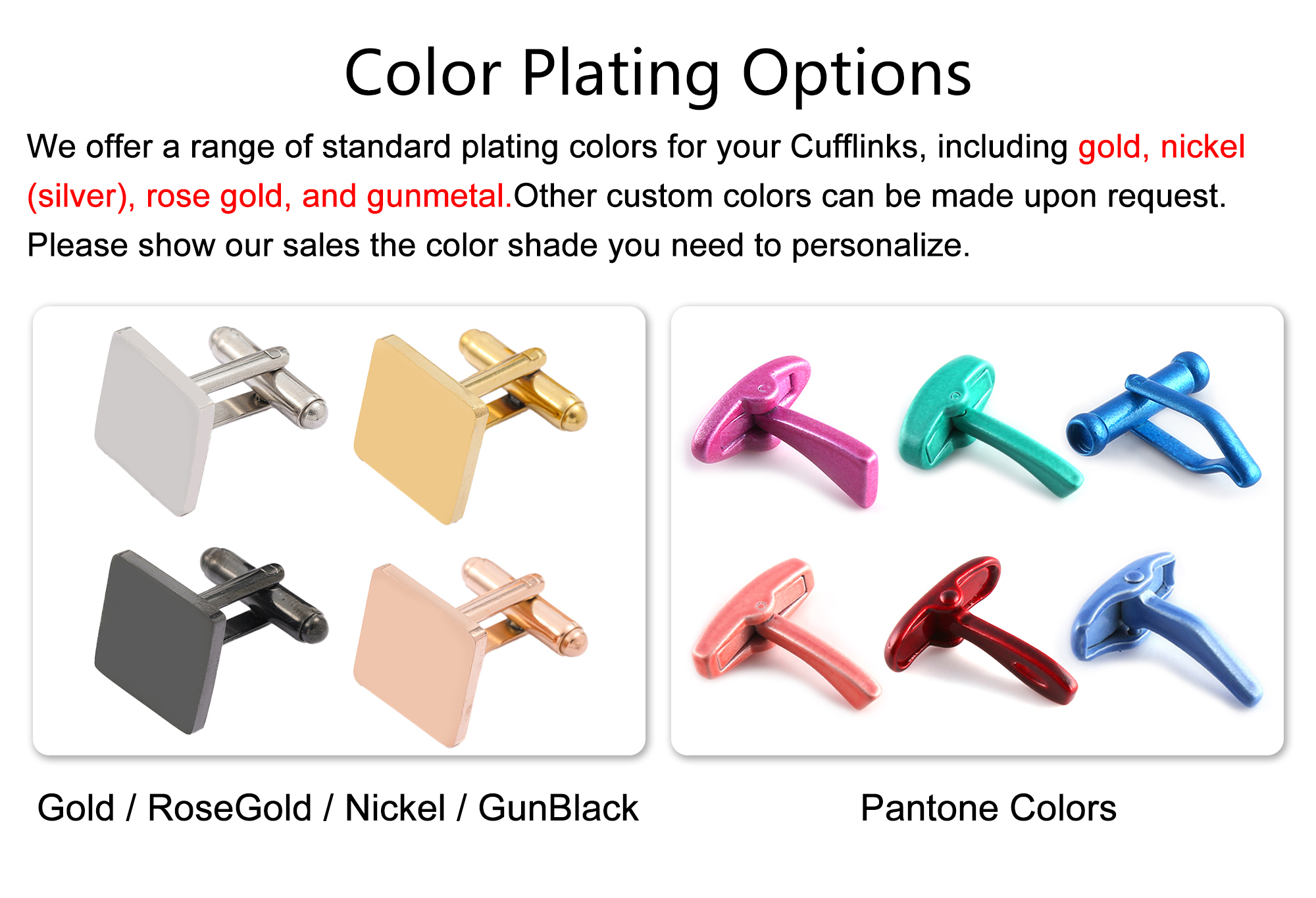cufflink custom color