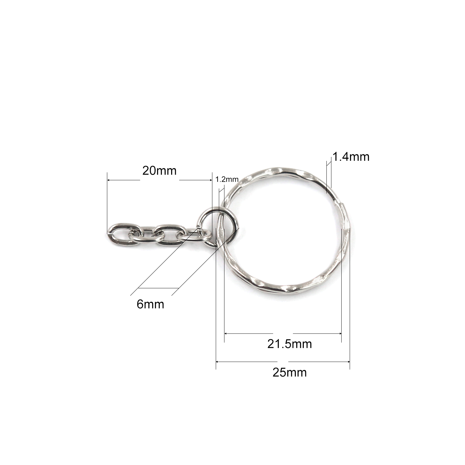 split key ring with chain