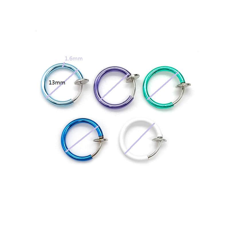 Multi-color Nose Hoop Rings Clip