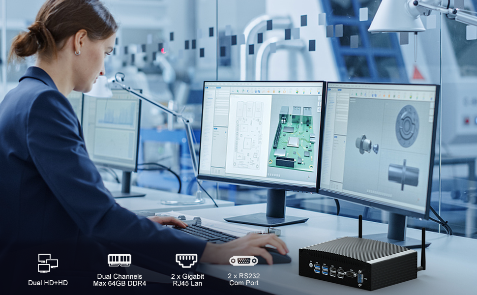Fanless Industrial 10th Intel Core I3 I5 I7 Dual LAN Desktop