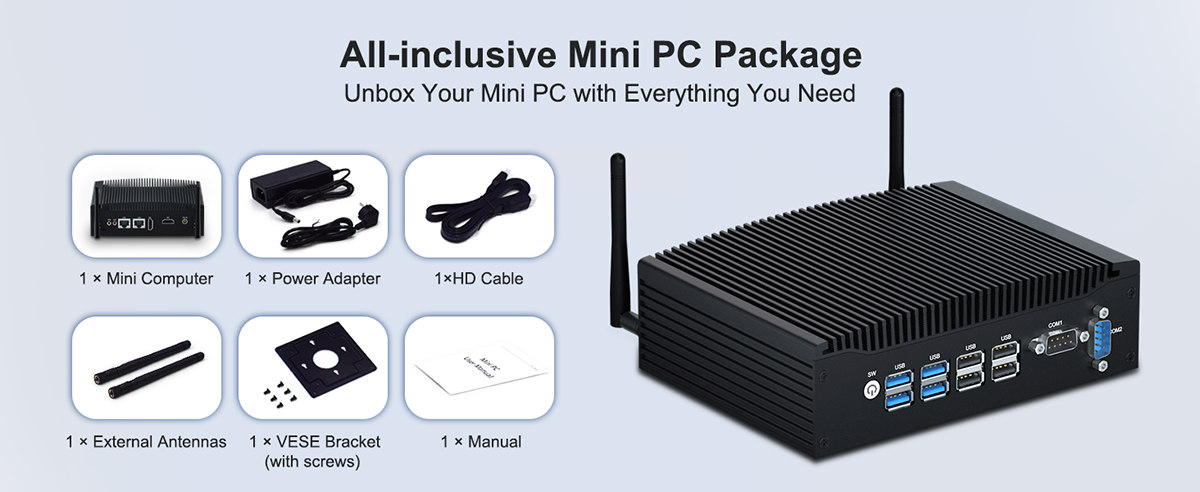 HYSTOU 12th Intel Core I3 I5 CPU Dual DDR5 Fanless