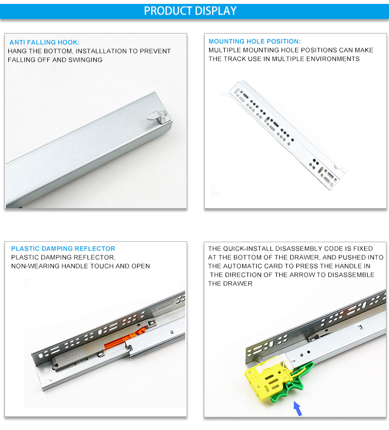 undermount push to open drawer slides