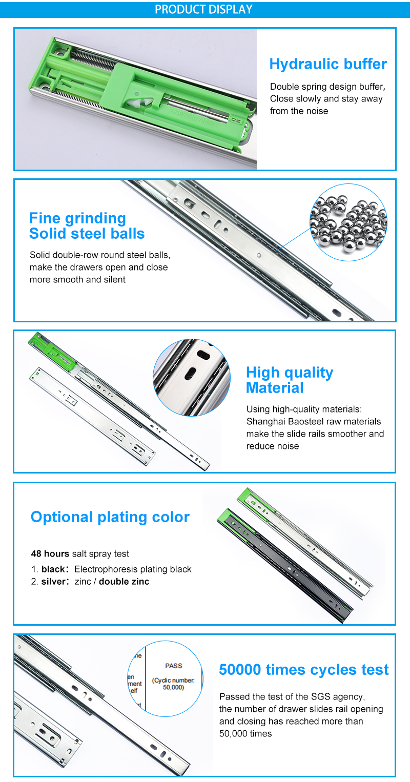 drawer slides full extension soft closee