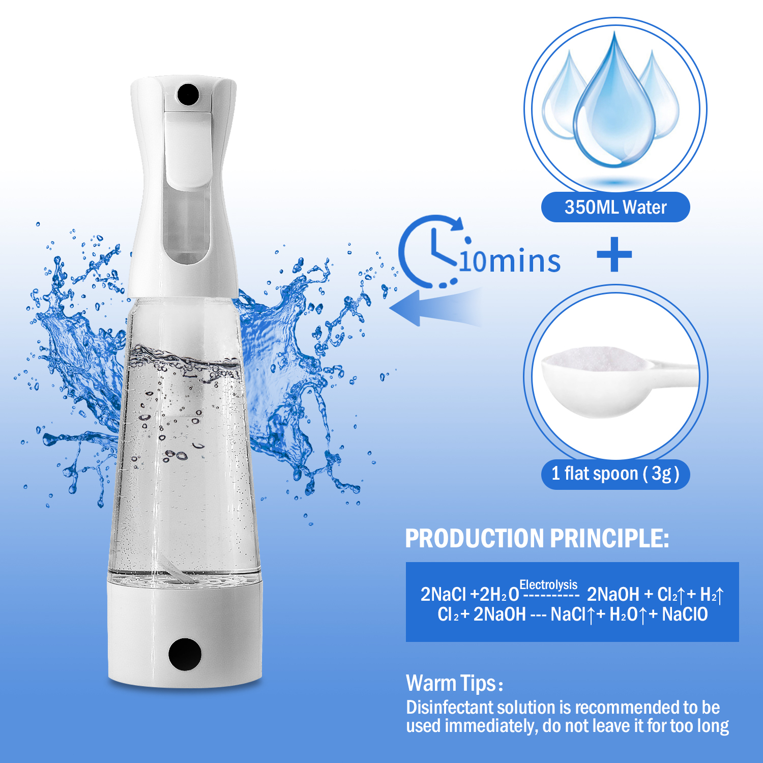 Sodium hypochlorite disinfection
