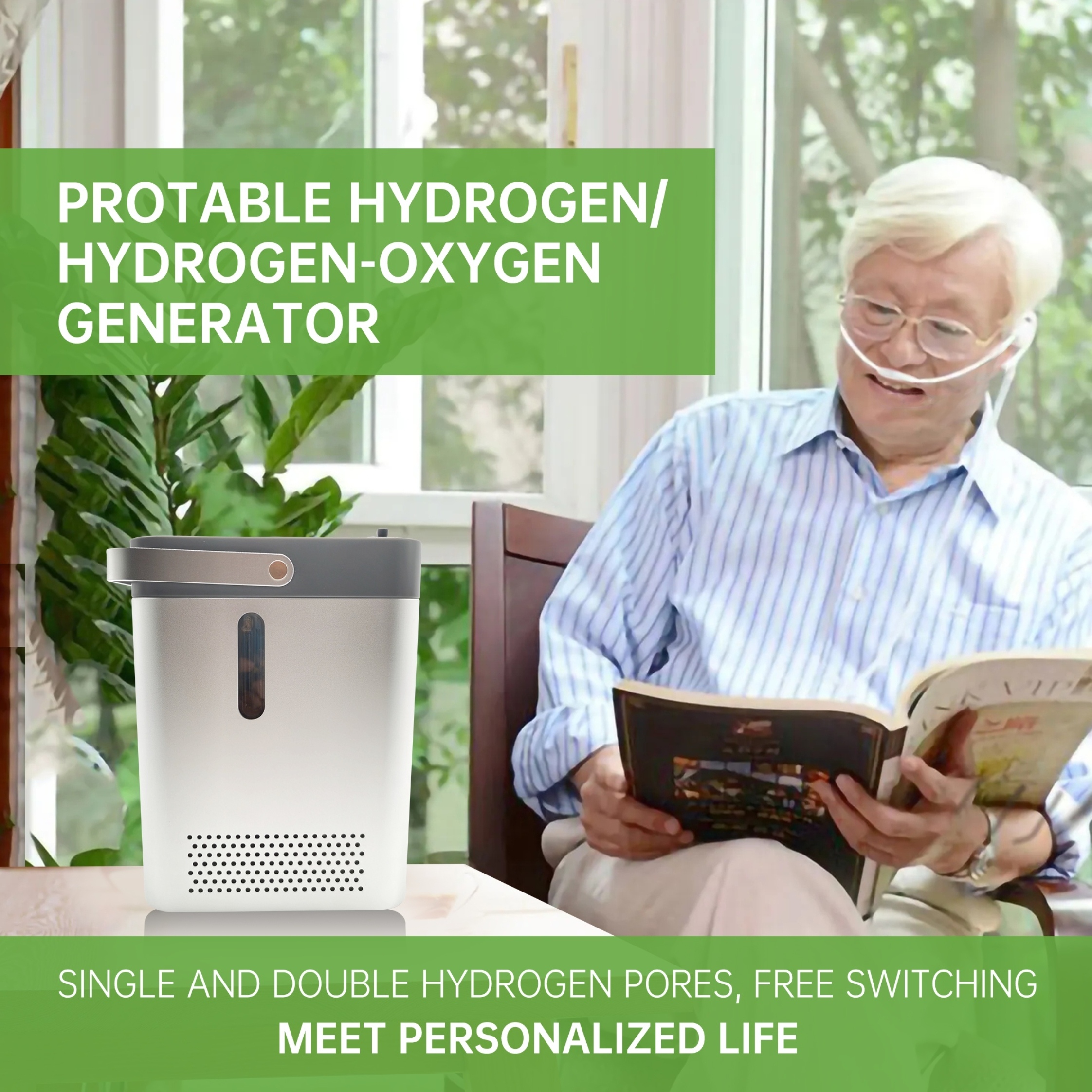 Portable hydrogen breathing machine