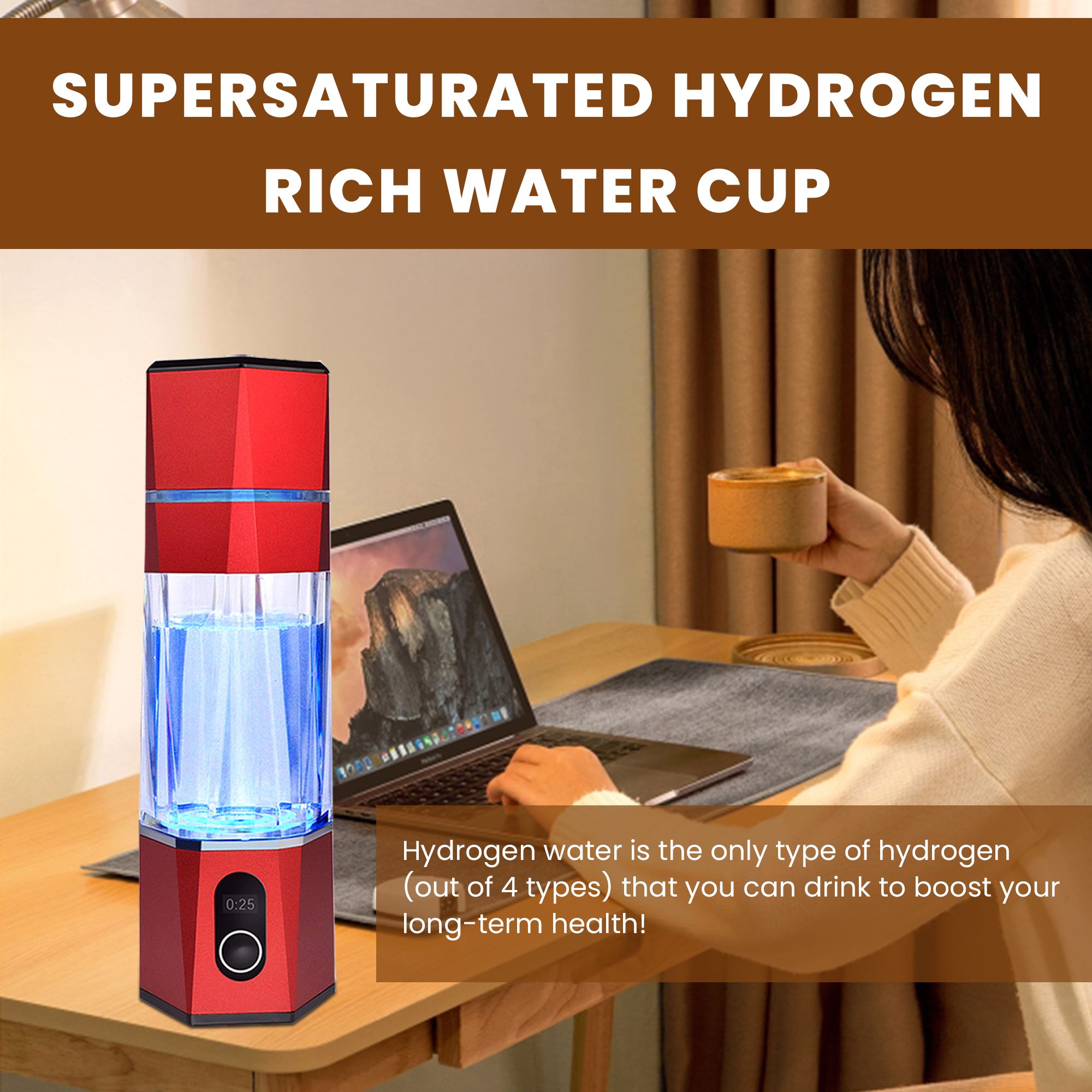 Hydrogen rich water flask