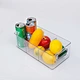 3 Compartment Plastic Fridge Pantry Snack Organizer Container Box with Removable Dividers