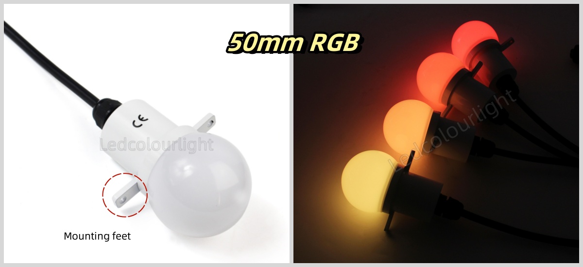 50mm dmx rgb pixel light bulbs