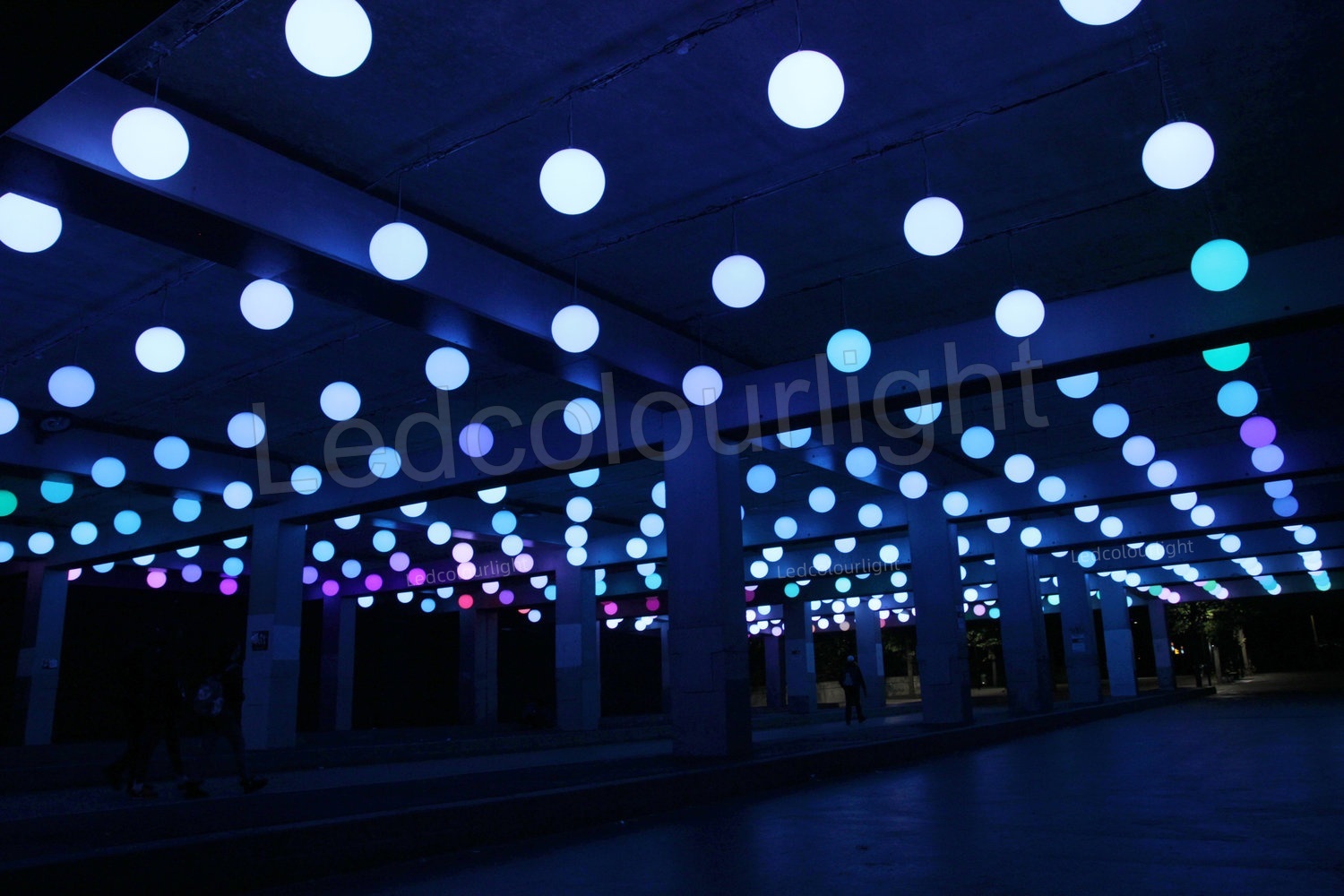 DMX led sphere balls hanging installation