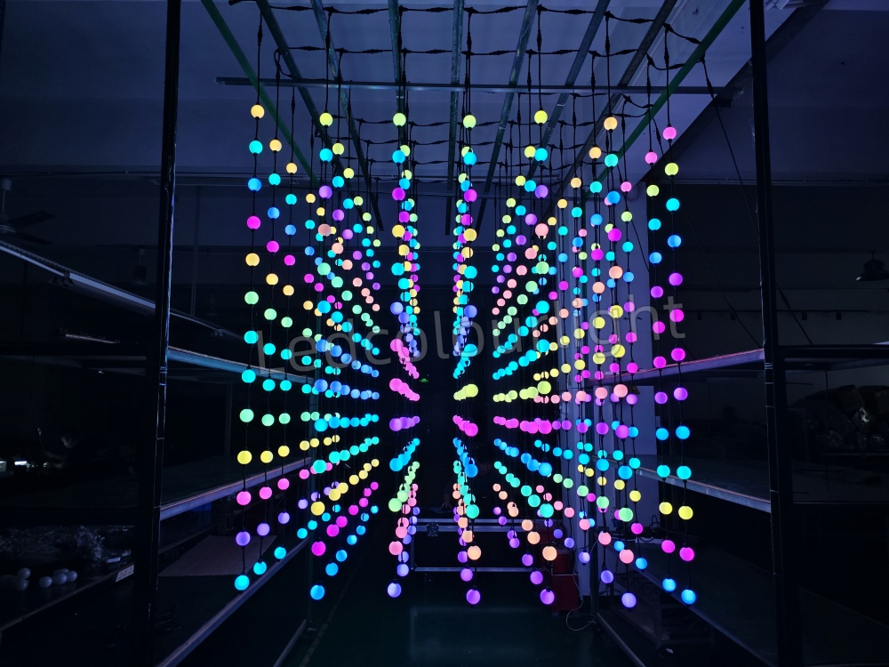 50mm rgb led ball string with 12 LEDs
