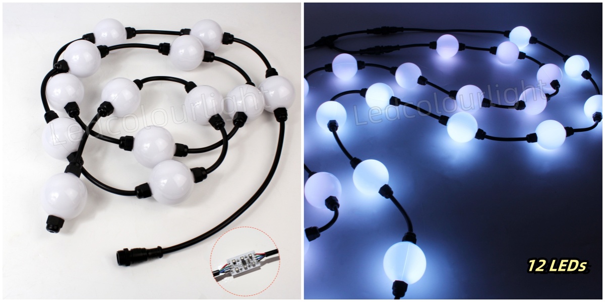 50mm rgb led ball with 12 leds