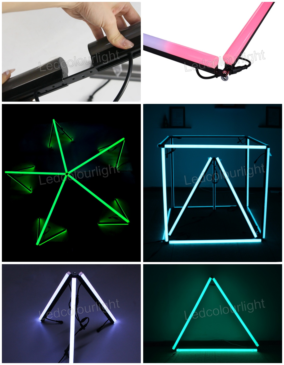 pixel tube lights for different 3d structures