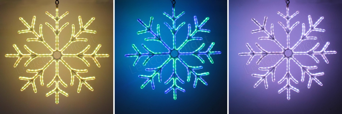 outdoor hanging snowflake lights