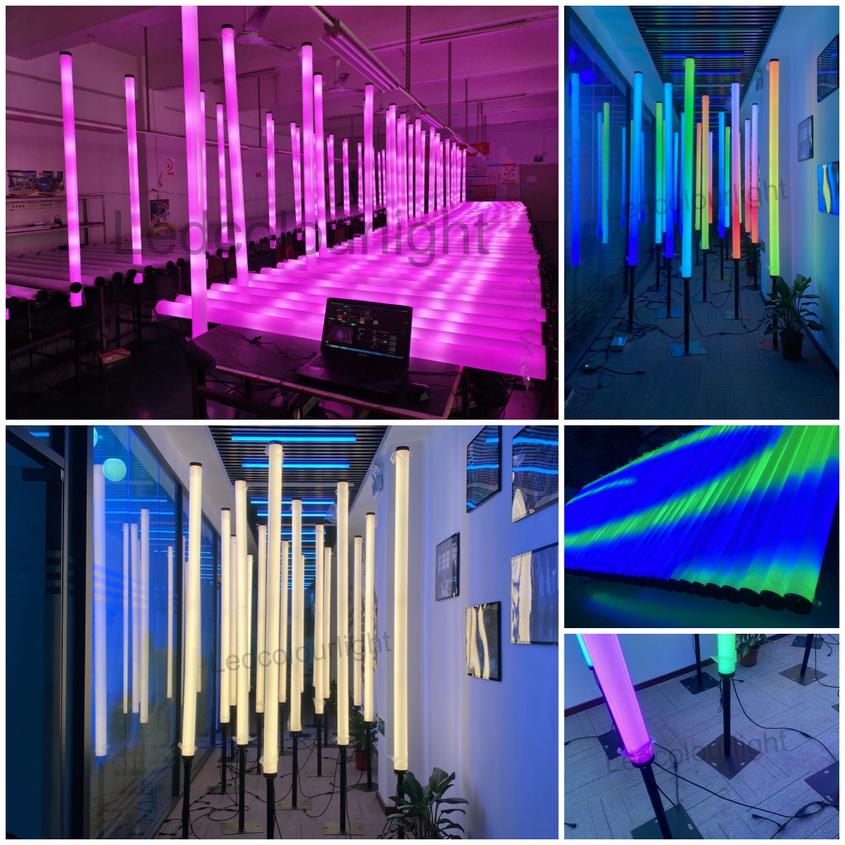 80mm DMX RGB floor standing tube light