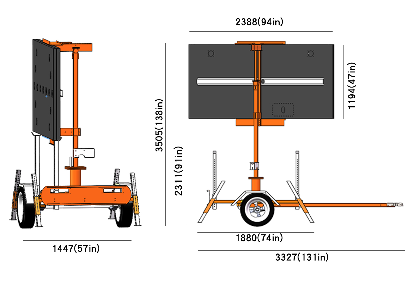 vertical mast arrow boards