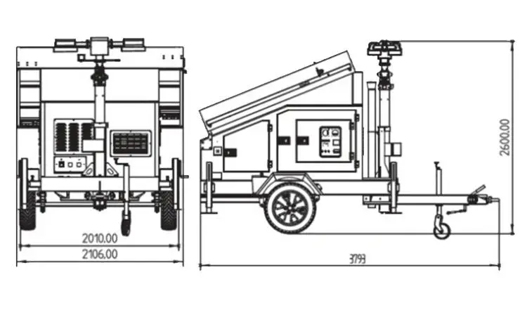 Solar trailer light tower Solar trailer light tower