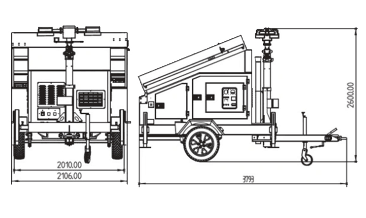 Solar trailer light tower