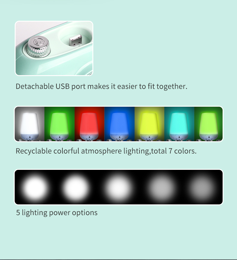 7 colors LED atmosphere lighting