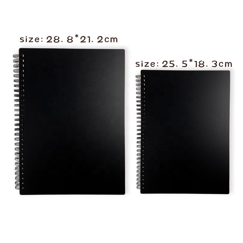 Promotional cheap price custom logo black frosted pp cover A4 A5 journal spiral notebook in stock