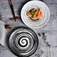 Japanese Sushi Black Color Round Plates Porcelain Tableware Crockery Dinnerware Sets for Restaurant