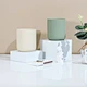 DIY Customize Logo Embossed Ceramic stripes Concrete Candle Container Unique Blank Cement Candle Jar