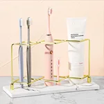 3 Slots Marble Golden Toothbrush Stand Resin Tooth Brush Gatherer