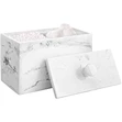 2 Grids Marble Ink Pattern Cotton Storage Bathroom Cotton Holder