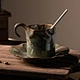 Irregular Wrinkle Porcelain Pottery Ceramic Coffee Cup And Saucer