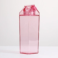 Cute Sports Milk Carton Shape Box Transparent Milk Carton Water Bottle With Lid cute water bottles