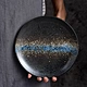 Japanese Sushi Black Color Round Plates Porcelain Tableware Crockery Dinnerware Sets for Restaurant