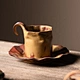Irregular Wrinkle Porcelain Pottery Ceramic Coffee Cup And Saucer