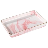 Popular high quality plate / wholesale marble serving black tray with gold rim