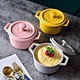 Tivray Customizable Nordic Salad Glazed Porcelain Ceramic Bone China Binaural Round Bowl With Lid An