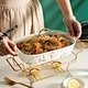 catering equipment used luxury rectangle shape marble buffet ceramic food warmer set